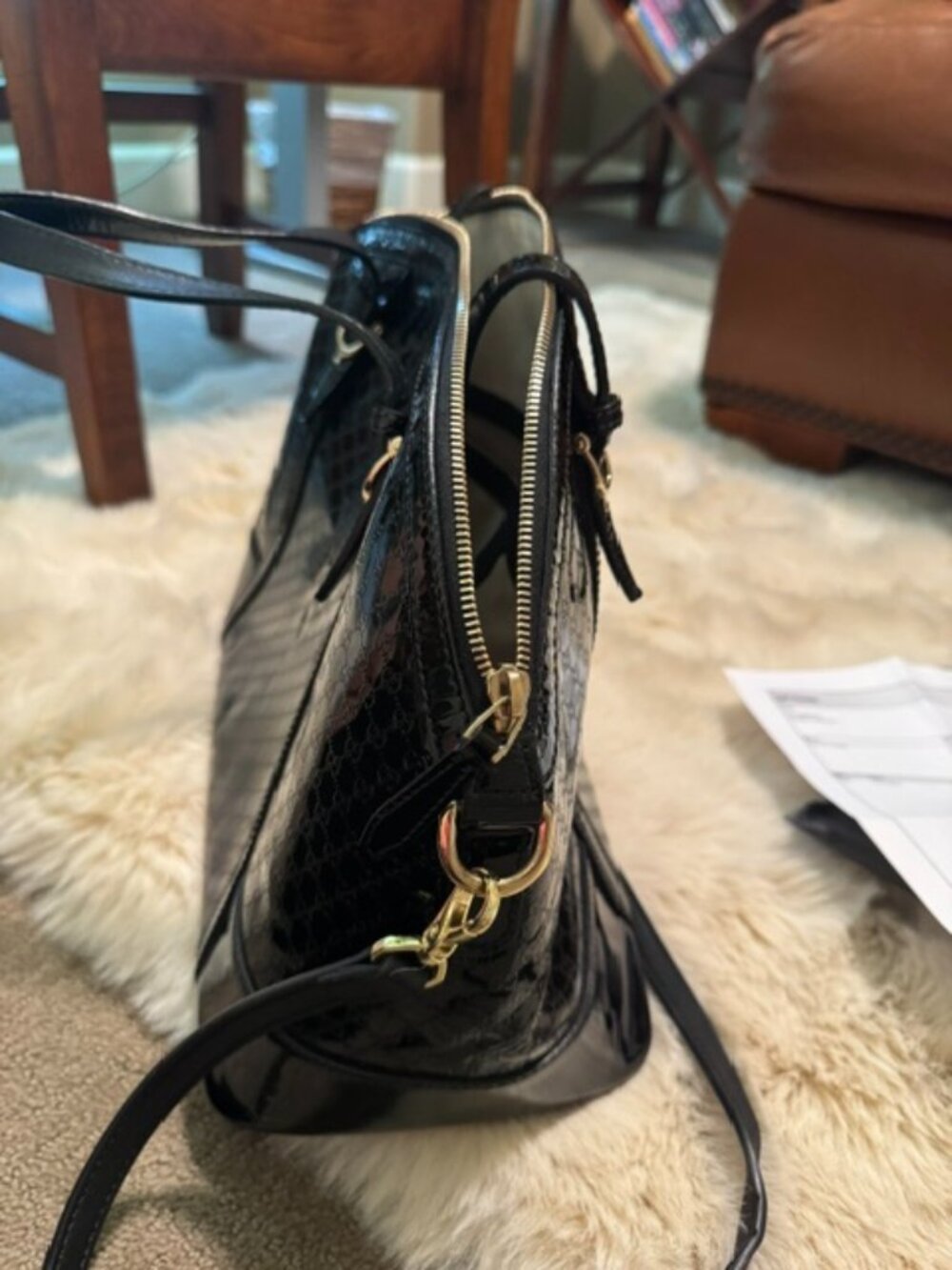 Gucci Patent leather micro guccissima shoulder/handle bag - Picture 2 of 6